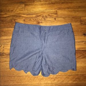 Blue Scalloped Shorts (denim-like look)
